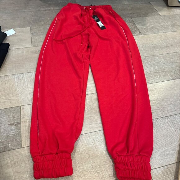FASHION NOVA WOMENS RED XS JOGGER PANTS NEW - Picture 2 of 11